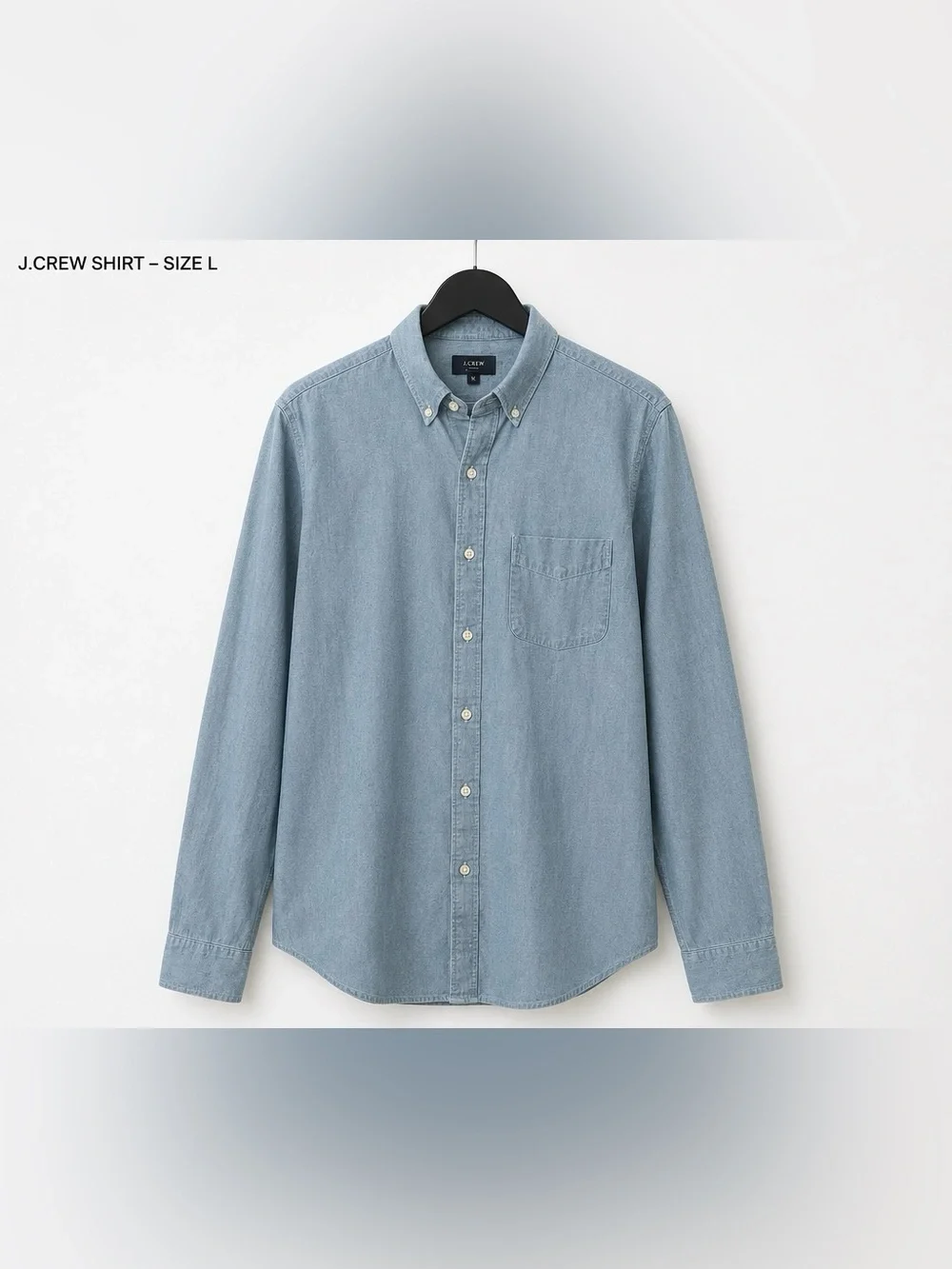Like New J. Crew Denim Blue Long-Sleeve Button-Down Oxford Shirt